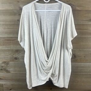Pure Jill Elements Womens Shirt Twisted Drape Front Top Heathered Size XL